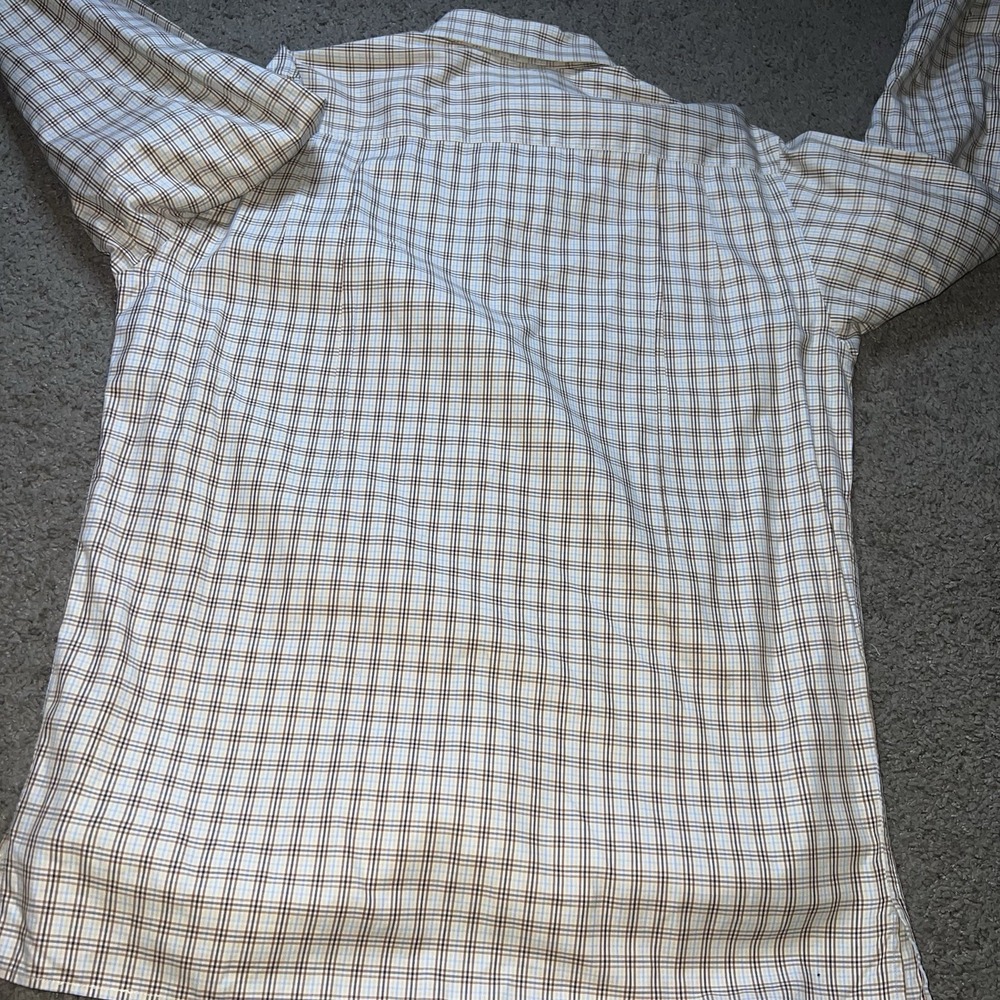 Ermenegildo Zegna Men's Plaid Button Down Long Sleeve Shirt Size Medium Gingham - Picture 6 of 6
